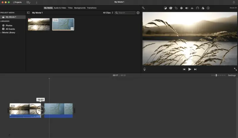 Merge videos on Mac with iMovie